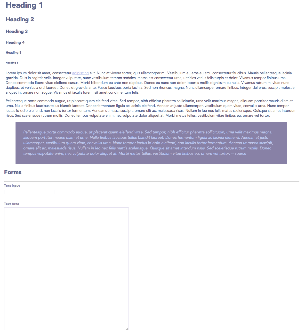 "Styleguide for an web application"